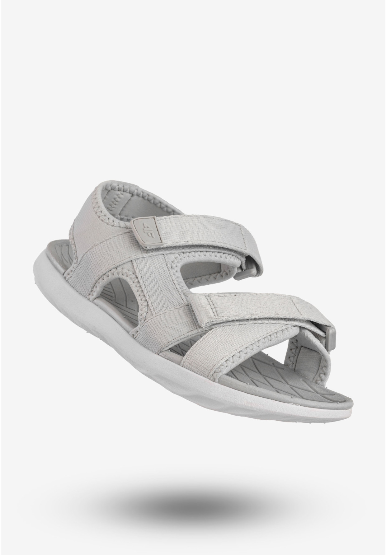 Sandały Damskie 4F Buty Sportowe Na Rzepy Szare 4FSS23FSANF014