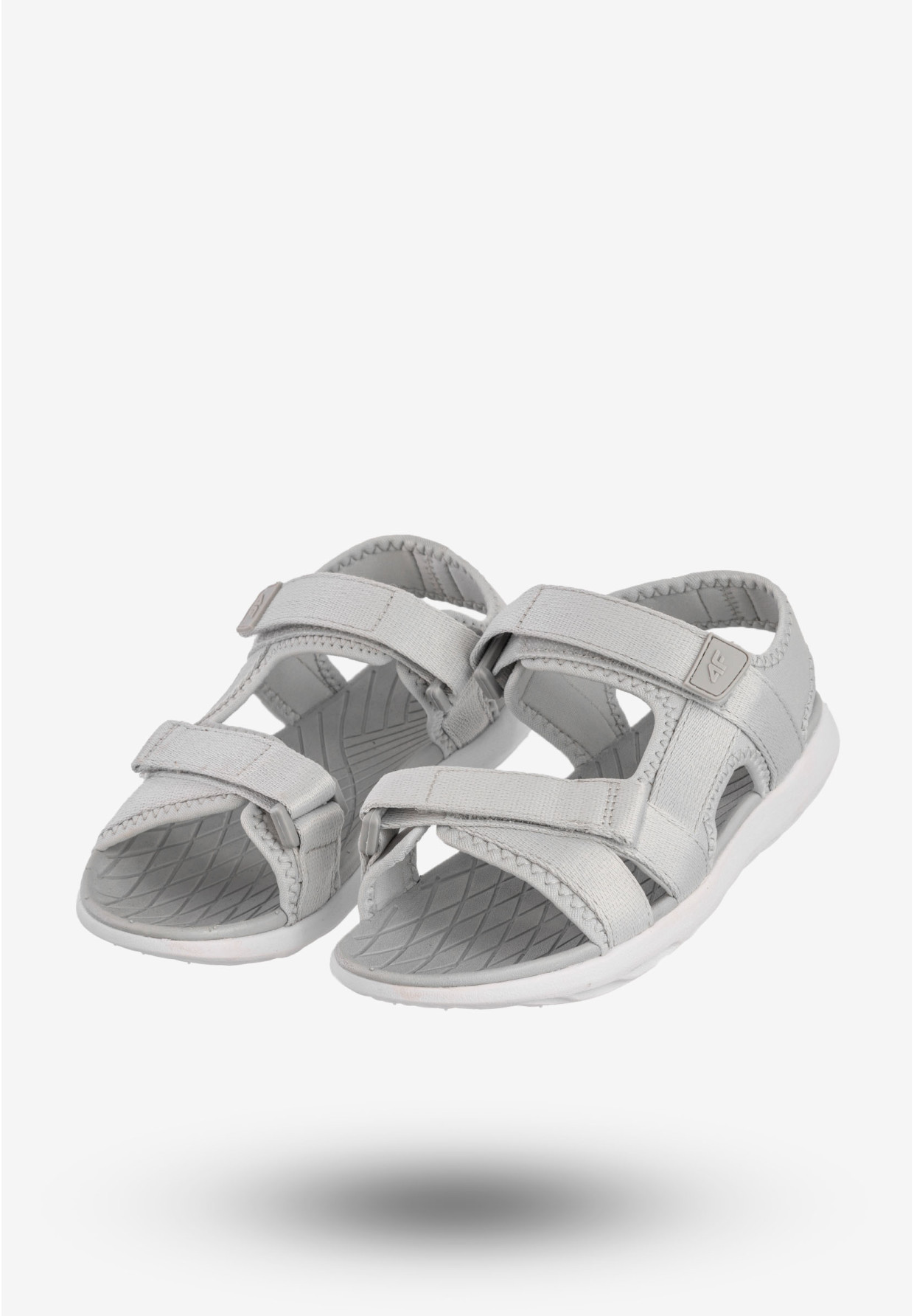 Sandały Damskie 4F Buty Sportowe Na Rzepy Szare 4FSS23FSANF014