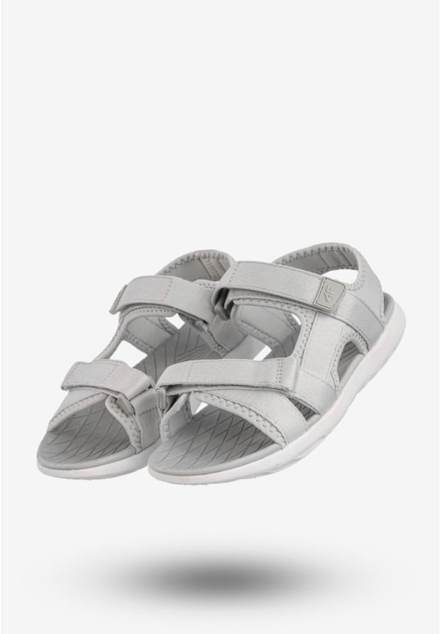 Sandały Damskie 4F Buty Sportowe Na Rzepy Szare 4FSS23FSANF014