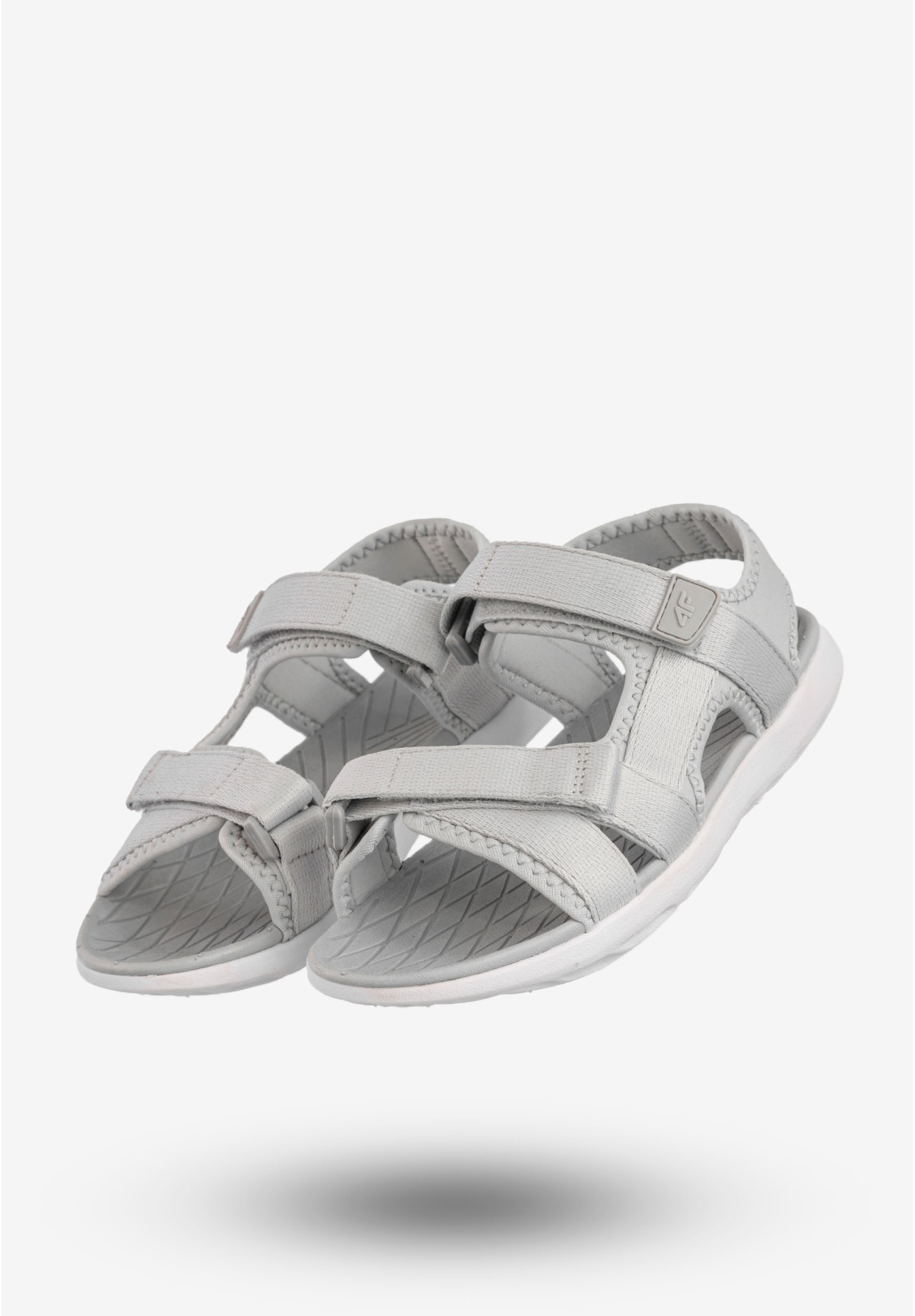 Sandały Damskie 4F Buty Sportowe Na Rzepy Szare 4FSS23FSANF014