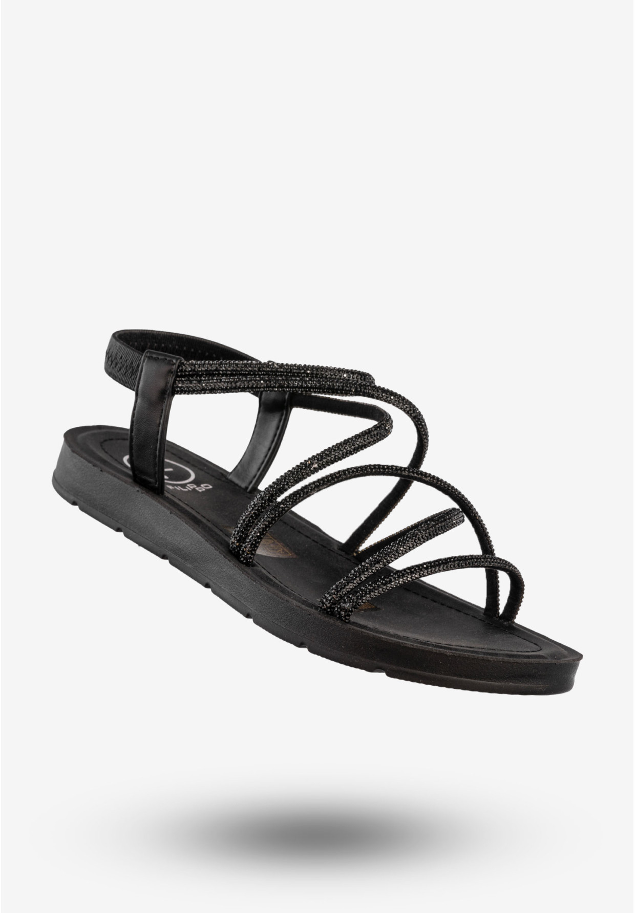 Sandały Damskie Buty Eleganckie Błyszczące Na Lato Czarne Filippo DS6884/25BK