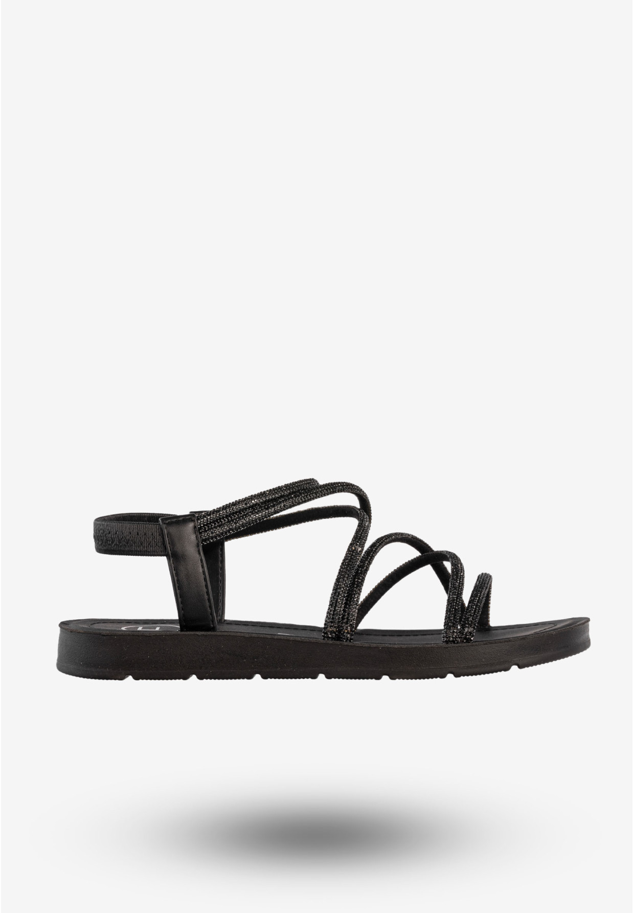 Sandały Damskie Buty Eleganckie Błyszczące Na Lato Czarne Filippo DS6884/25BK