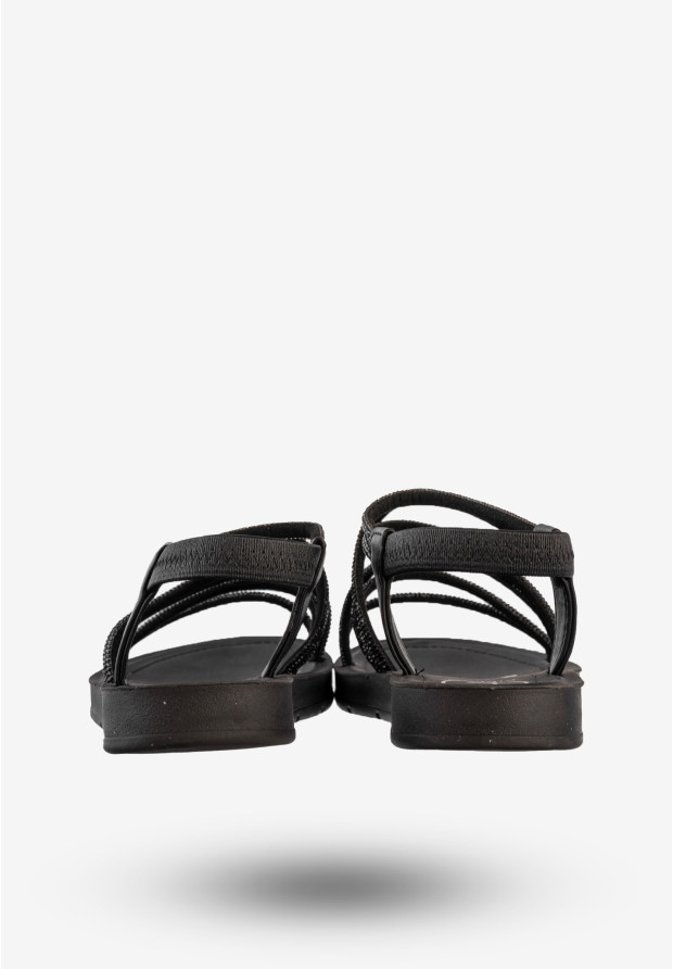 Sandały Damskie Buty Eleganckie Błyszczące Na Lato Czarne Filippo DS6884/25BK
