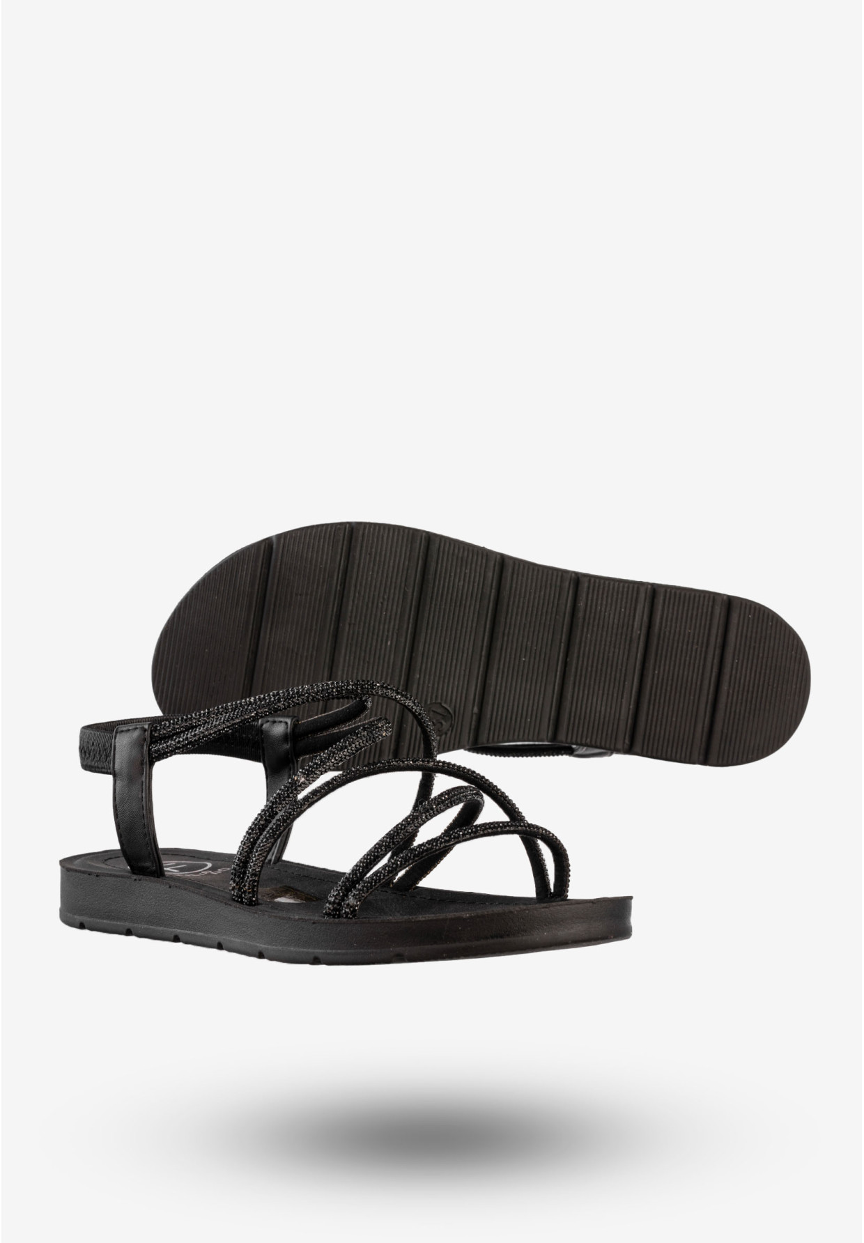 Sandały Damskie Buty Eleganckie Błyszczące Na Lato Czarne Filippo DS6884/25BK
