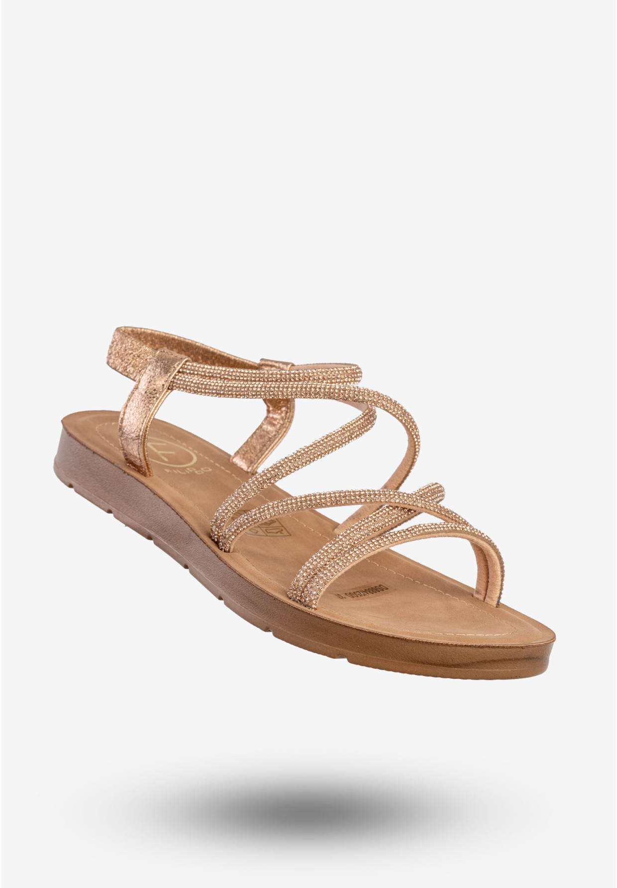 Sandały Damskie Buty Eleganckie Błyszczące Na Lato Złote Filippo DS6884/25GO