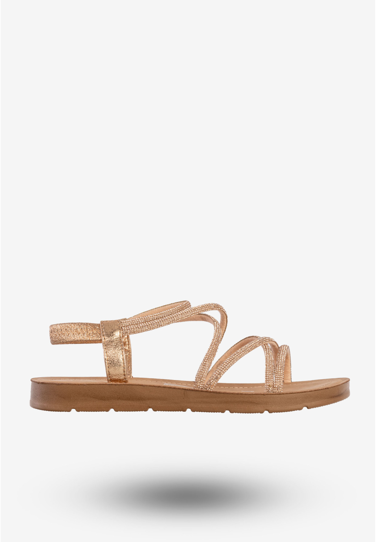 Sandały Damskie Buty Eleganckie Błyszczące Na Lato Złote Filippo DS6884/25GO