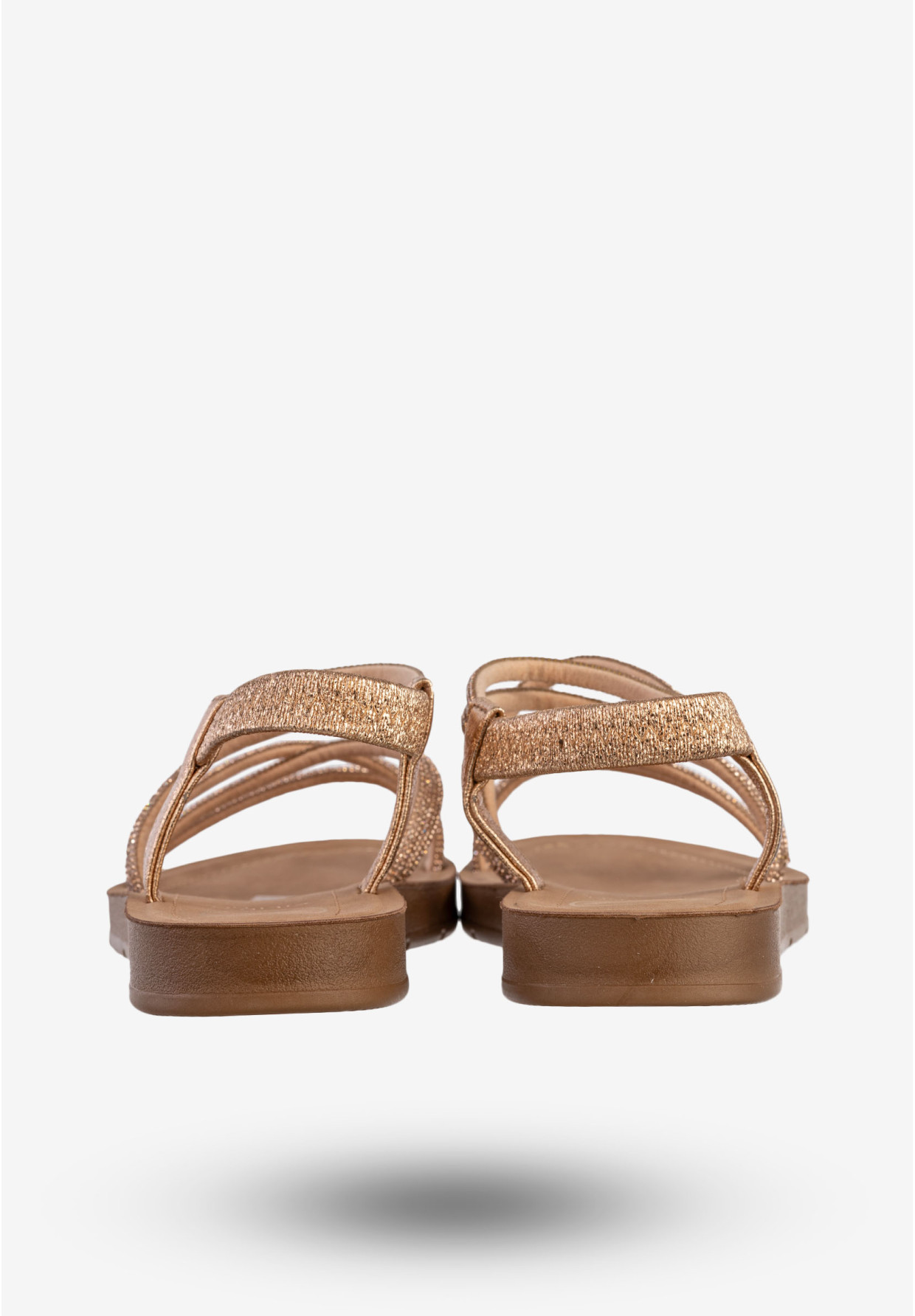 Sandały Damskie Buty Eleganckie Błyszczące Na Lato Złote Filippo DS6884/25GO