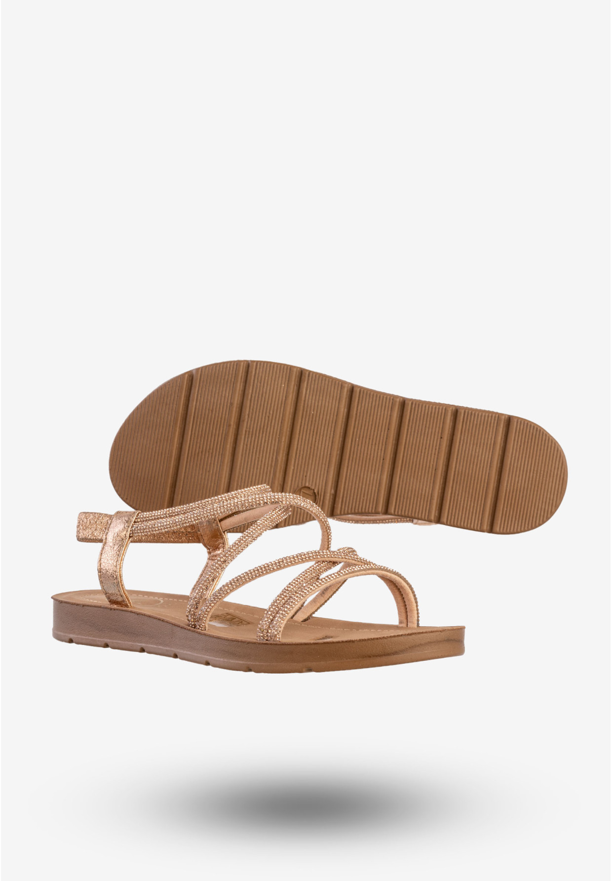 Sandały Damskie Buty Eleganckie Błyszczące Na Lato Złote Filippo DS6884/25GO