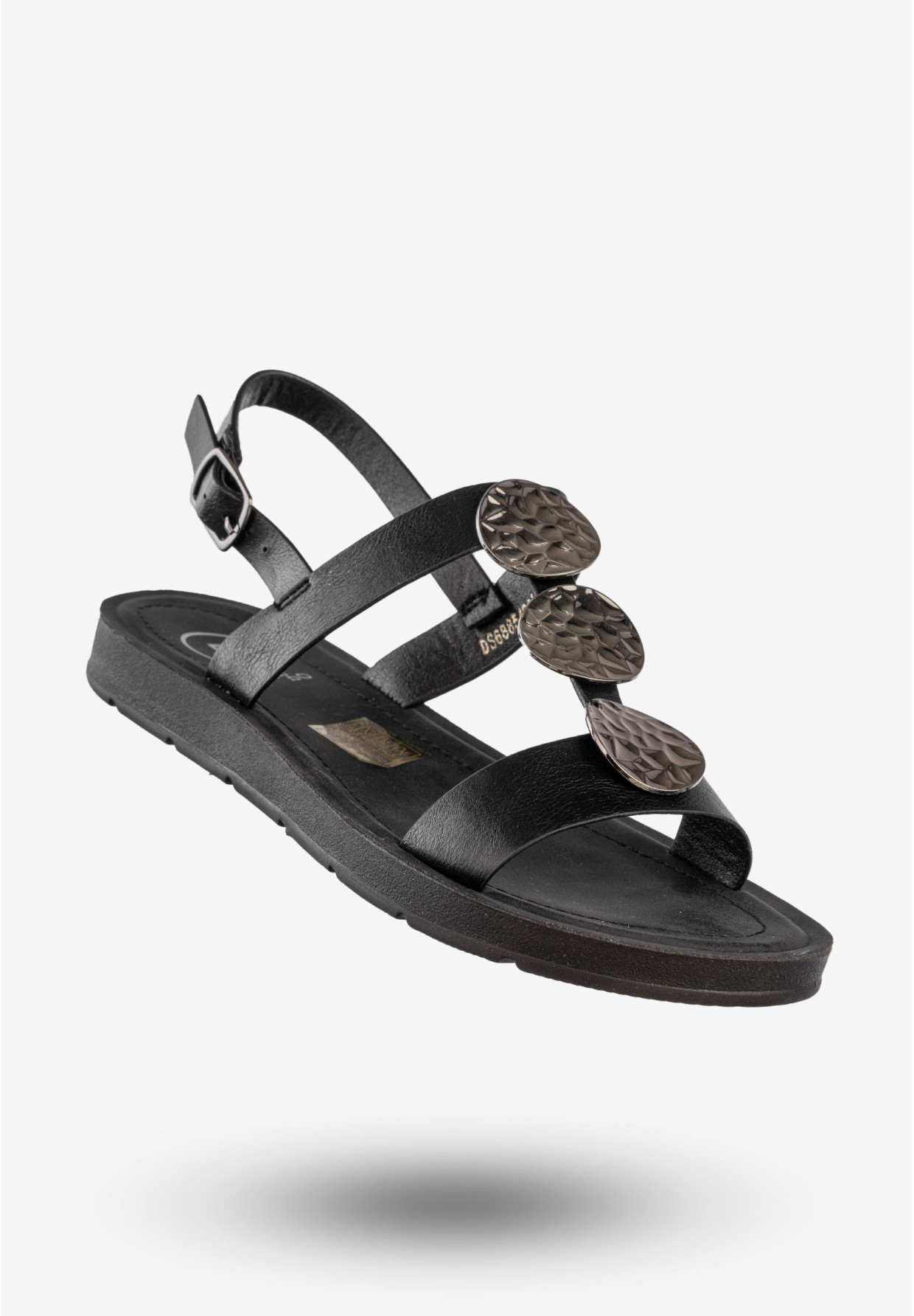 Sandały Damskie Ekoskóra Buty Eleganckie Na Lato Czarne Filippo DS6885/25BK