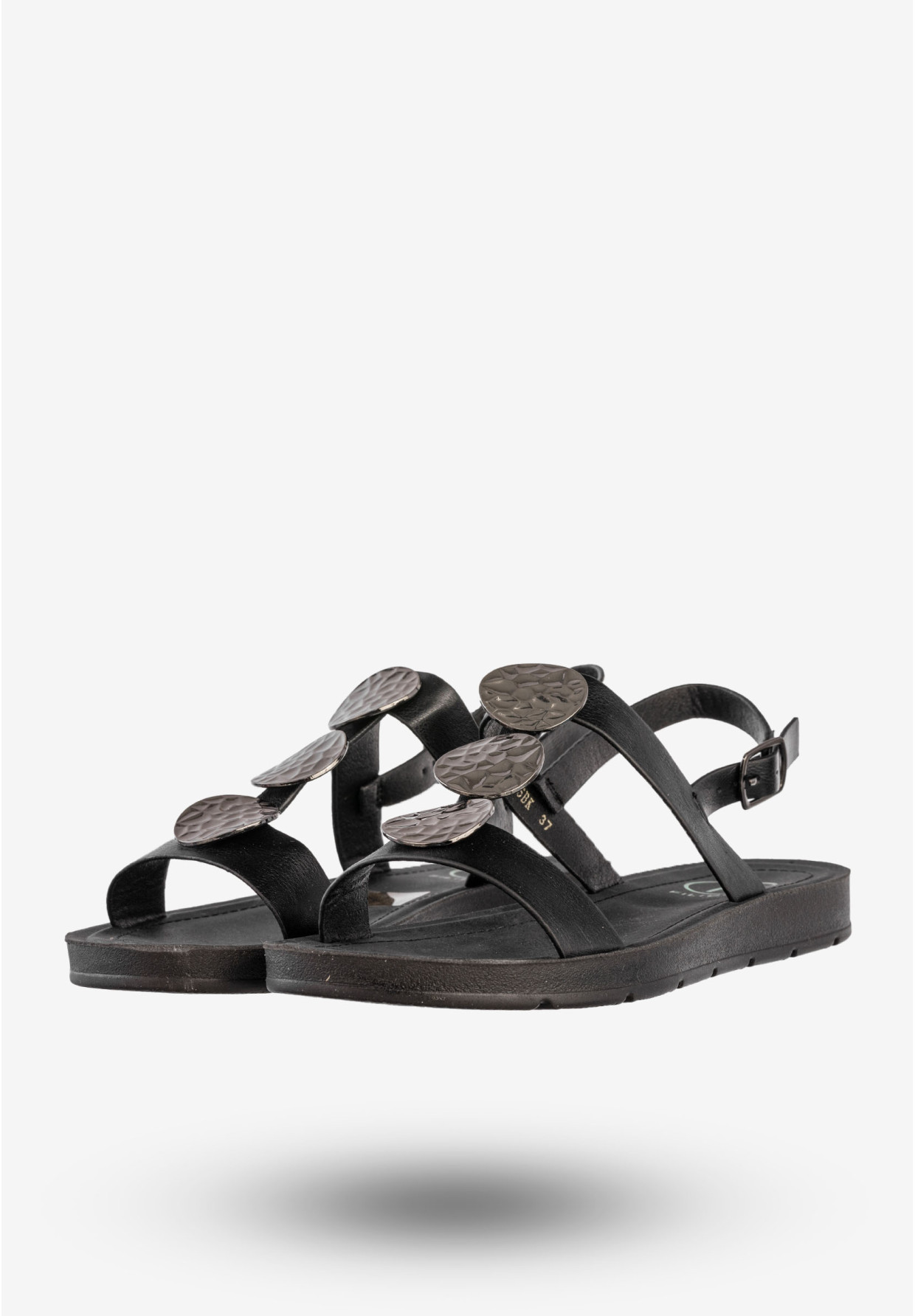 Sandały Damskie Ekoskóra Buty Eleganckie Na Lato Czarne Filippo DS6885/25BK
