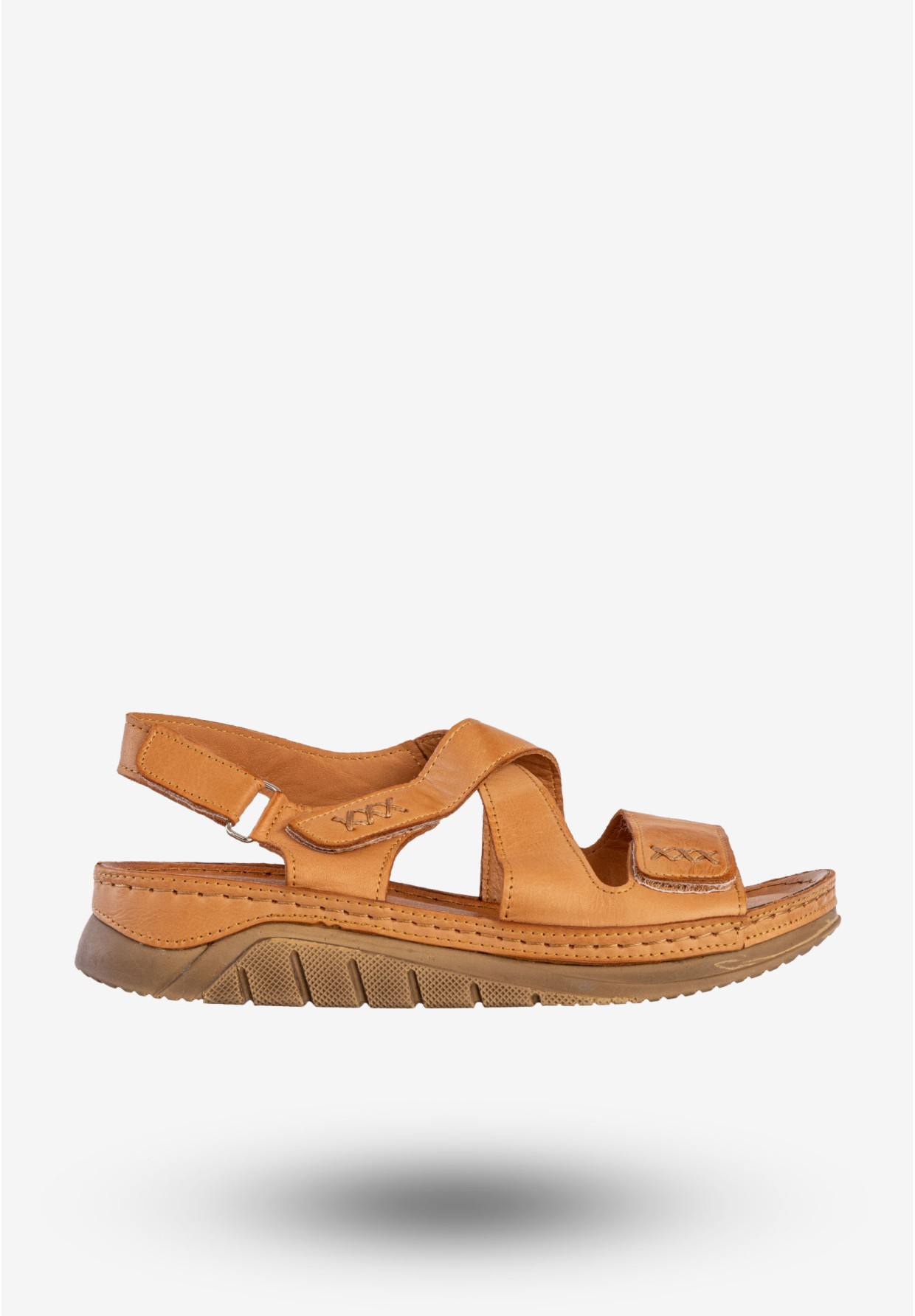 Sandały Damskie Skórzane Buty Na Rzepy Wygodne Rude Maciejka L4496-29/00-1