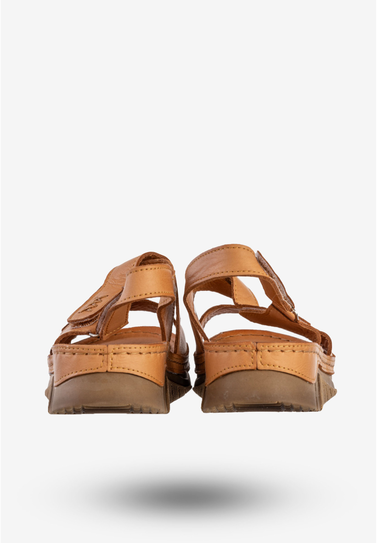 Sandały Damskie Skórzane Buty Na Rzepy Wygodne Rude Maciejka L4496-29/00-1
