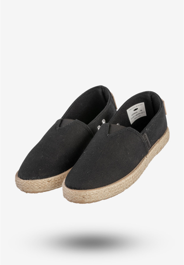 Espadryle Damskie Cross Jeans Buty Wsuwane Półbuty Czarne JJ2R4003C