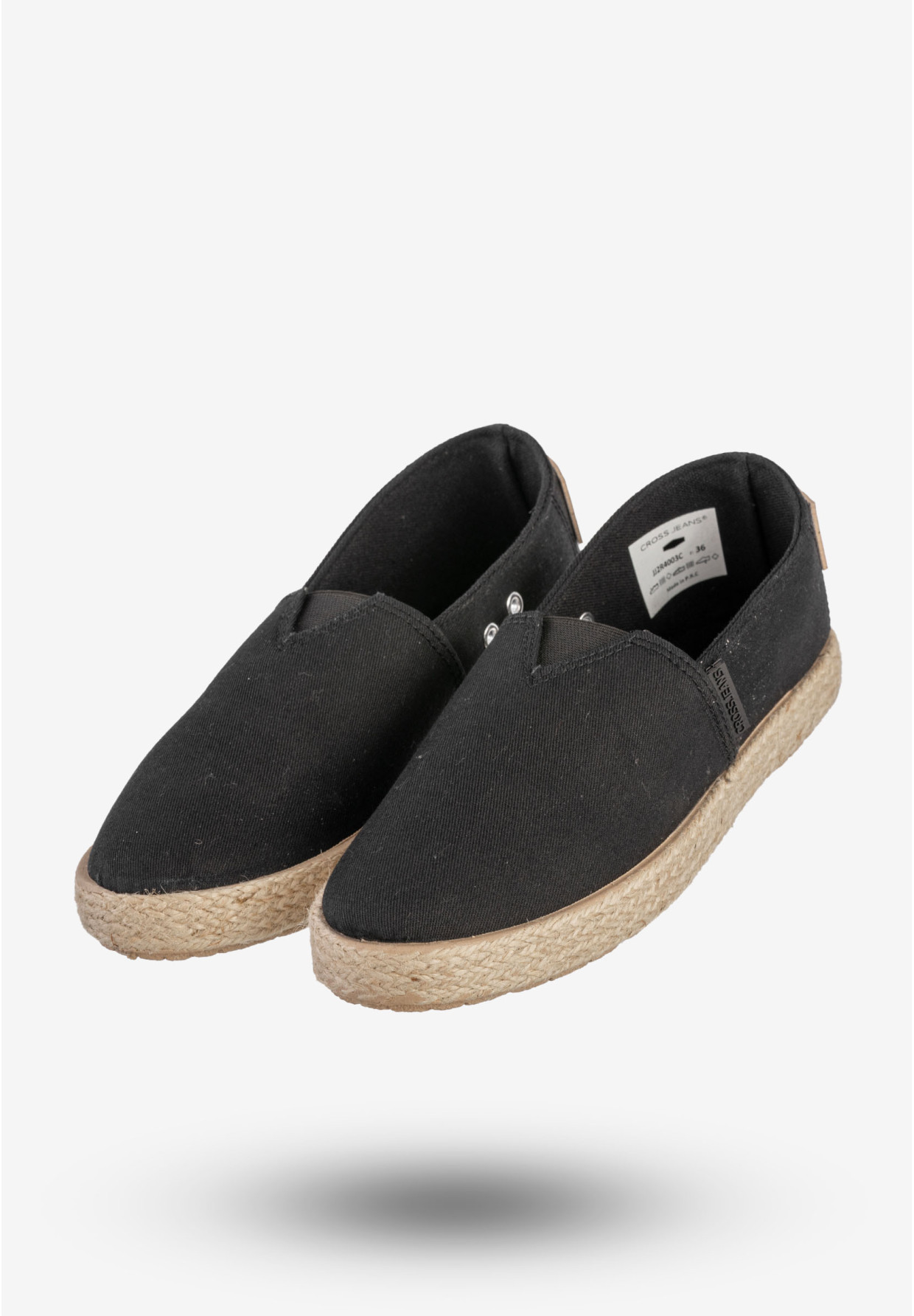 Espadryle Damskie Cross Jeans Buty Wsuwane Półbuty Czarne JJ2R4003C