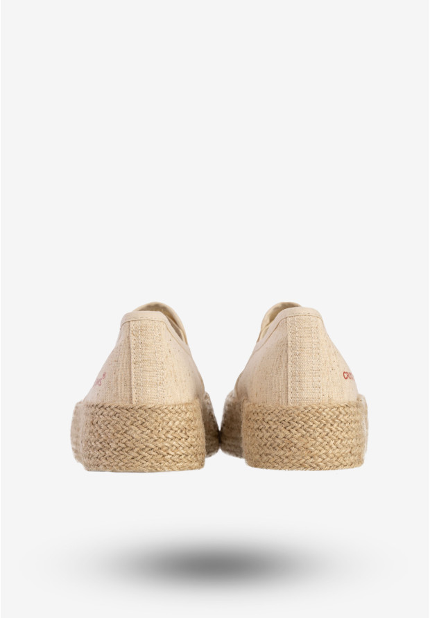 Espadryle Damskie Cross Jeans Buty Wsuwane Na Platformie Beżowe JJ2R4014C