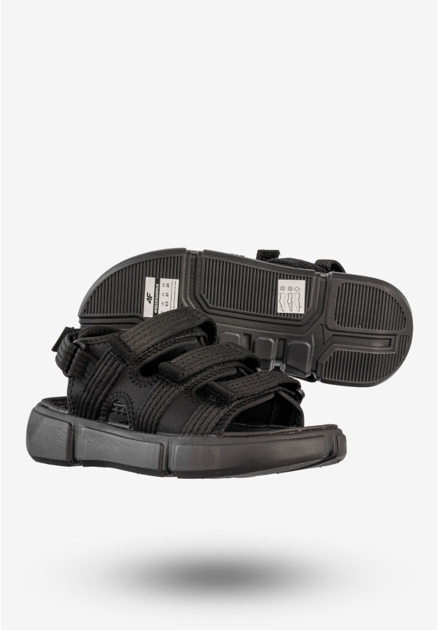 Sandały Damskie 4F Buty Sportowe Na Rzepy Czarne 4FSS23FSANF015