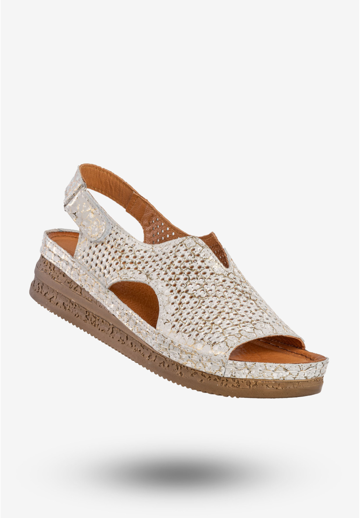 Sandały Damskie Skórzane Maciejka Buty Eleganckie Srebrne L4494-35/00-1