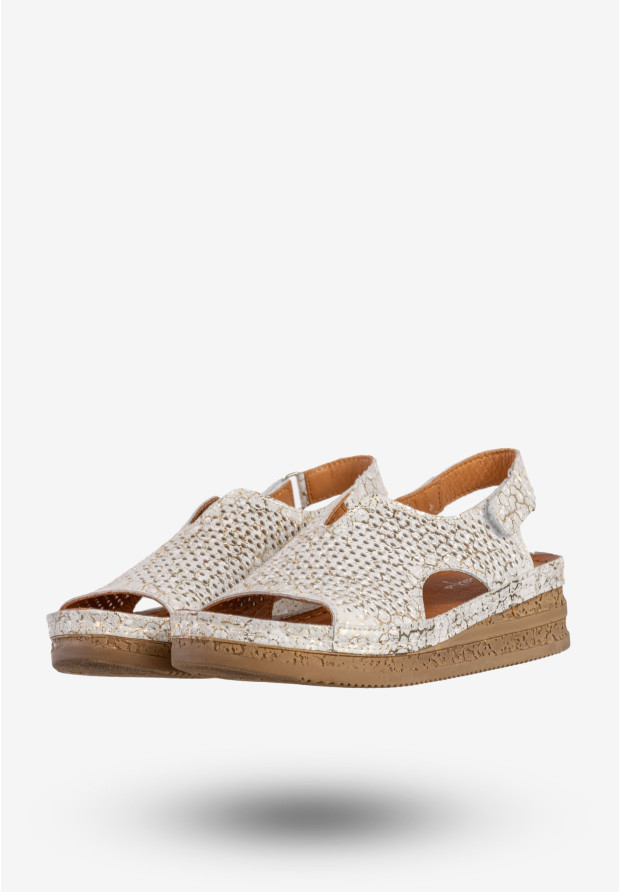Sandały Damskie Skórzane Maciejka Buty Eleganckie Srebrne L4494-35/00-1