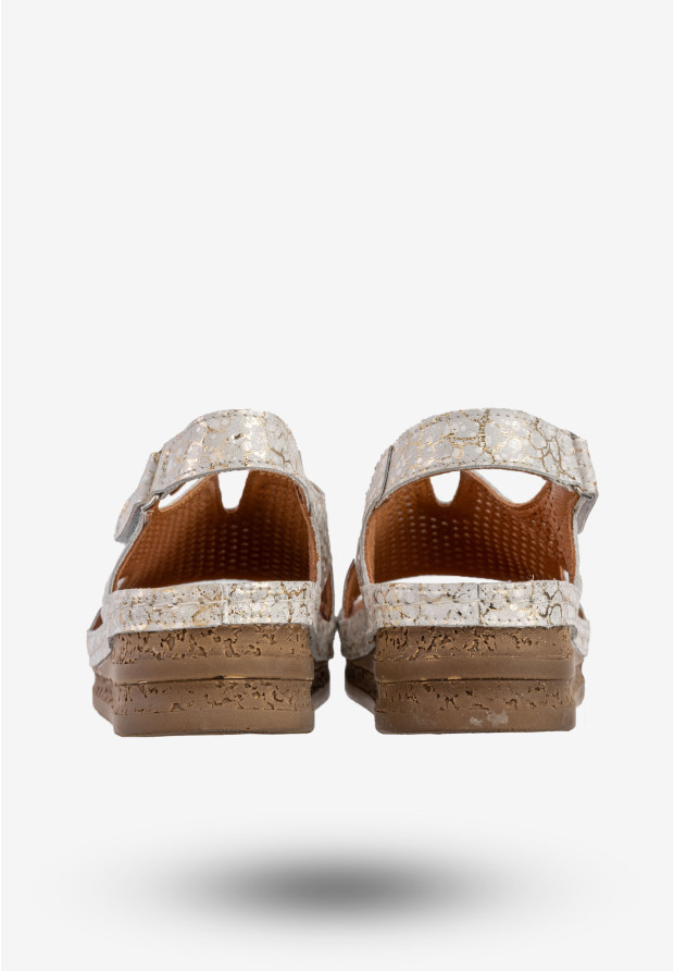 Sandały Damskie Skórzane Maciejka Buty Eleganckie Srebrne L4494-35/00-1