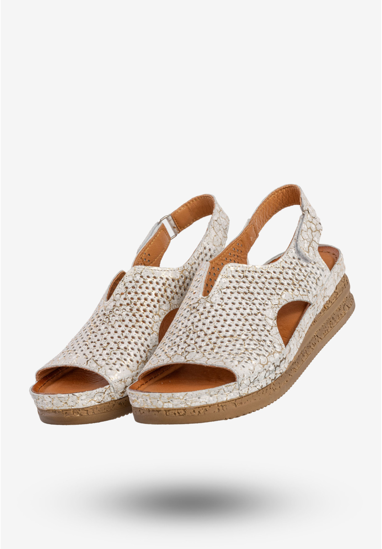 Sandały Damskie Skórzane Maciejka Buty Eleganckie Srebrne L4494-35/00-1