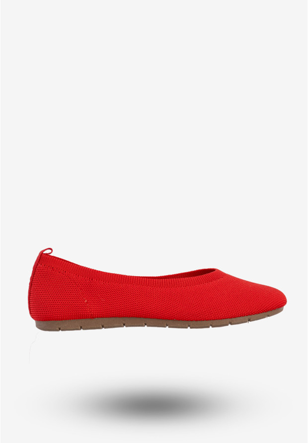 Baleriny Damskie BIG STAR Buty Wsuwane Na Wiosnę Lato Czerwone FF274A491