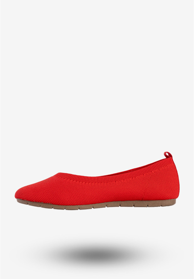 Baleriny Damskie BIG STAR Buty Wsuwane Na Wiosnę Lato Czerwone FF274A491