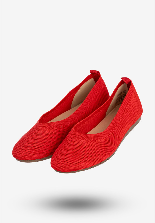 Baleriny Damskie BIG STAR Buty Wsuwane Na Wiosnę Lato Czerwone FF274A491