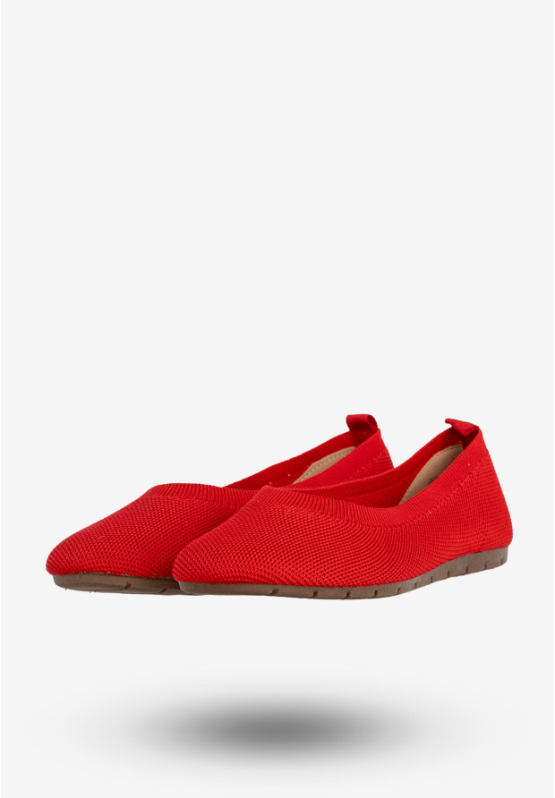 Baleriny Damskie BIG STAR Buty Wsuwane Na Wiosnę Lato Czerwone FF274A491