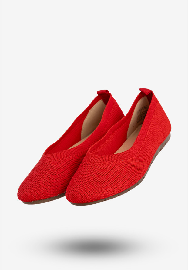 Baleriny Damskie BIG STAR Buty Wsuwane Na Wiosnę Lato Czerwone FF274A491