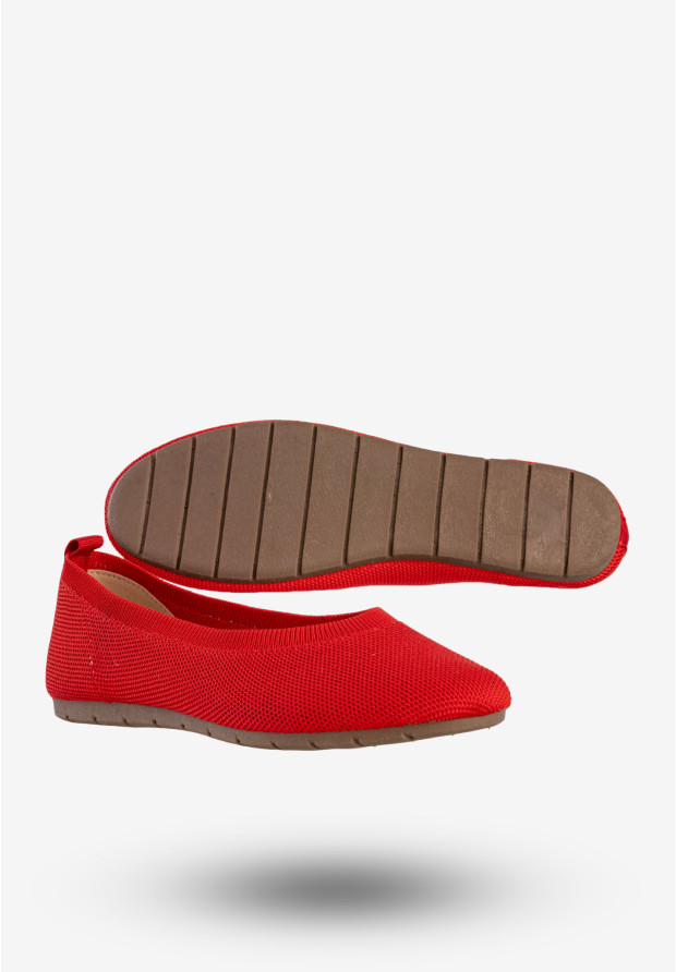 Baleriny Damskie BIG STAR Buty Wsuwane Na Wiosnę Lato Czerwone FF274A491