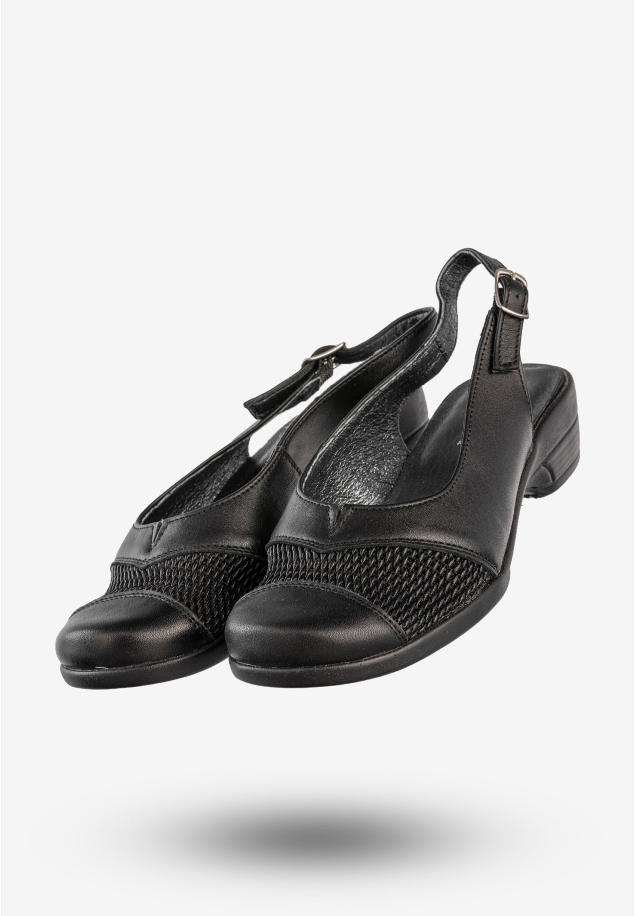 Sandały Damskie Skórzane Buty Czółenka Wygodne Czarne Demi 913