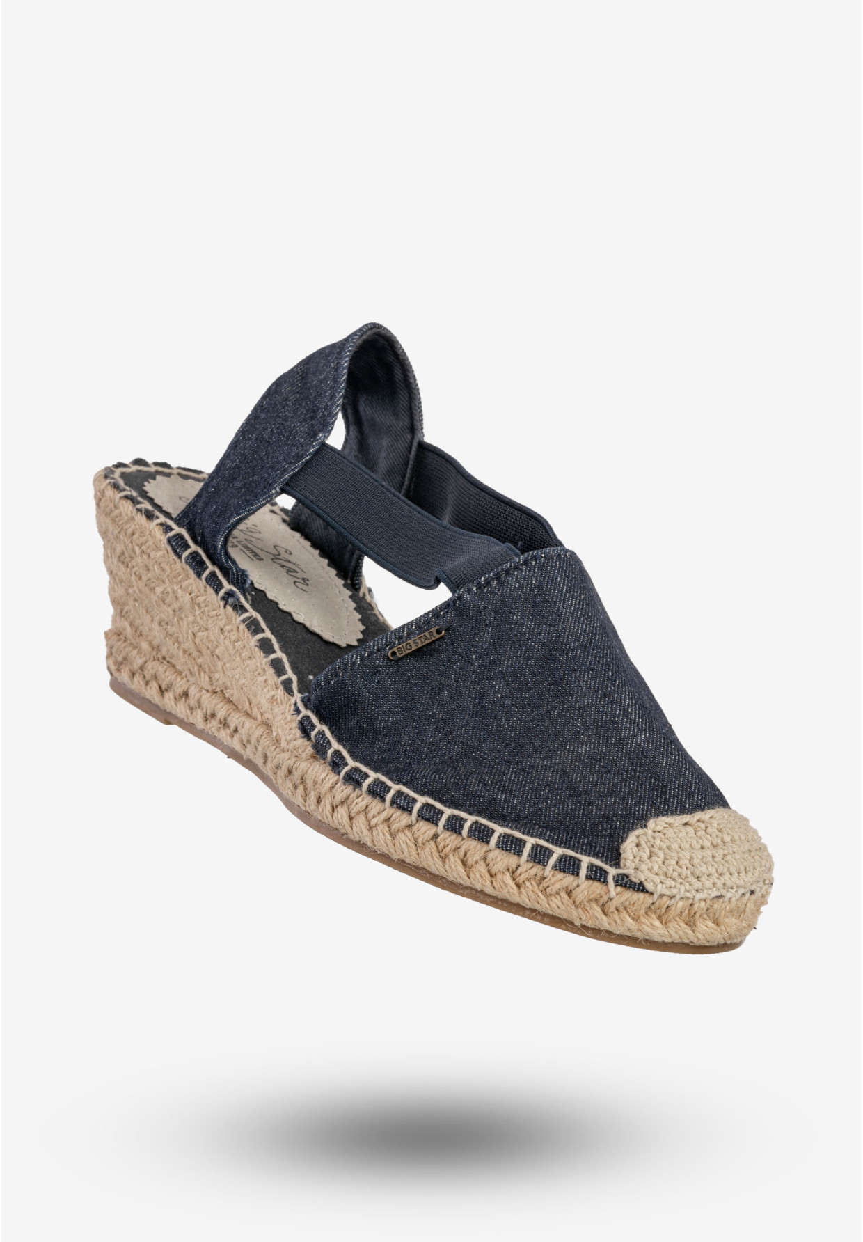 Espadryle Damskie BIG STAR Buty Na Koturnie Granatowe W274264