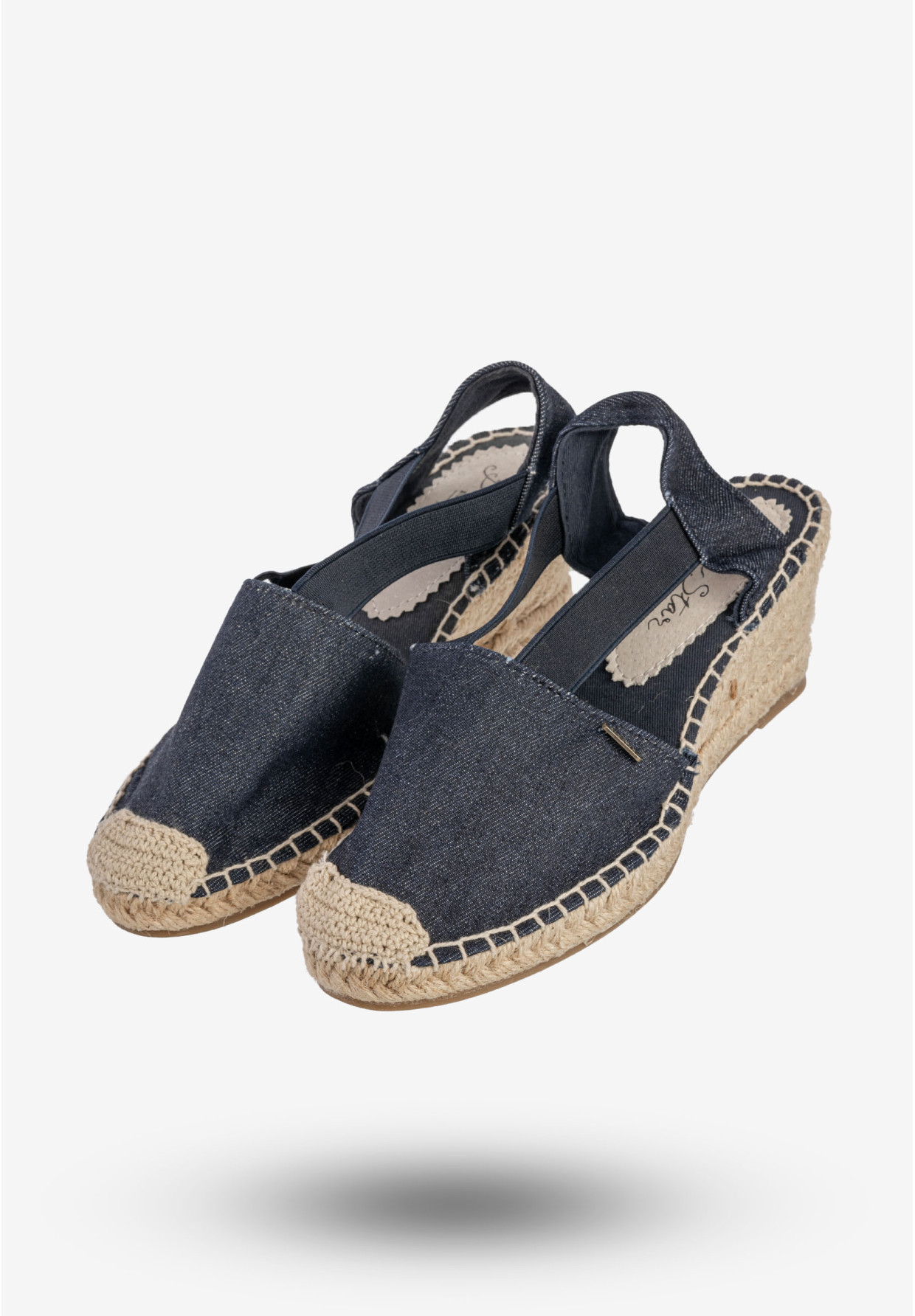 Espadryle Damskie BIG STAR Buty Na Koturnie Granatowe W274264