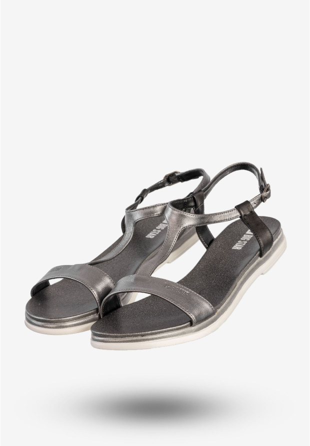 Sandały Damskie BIG STAR Ekoskóra Buty Na Wiosnę Lato Metaliczne DD274A003