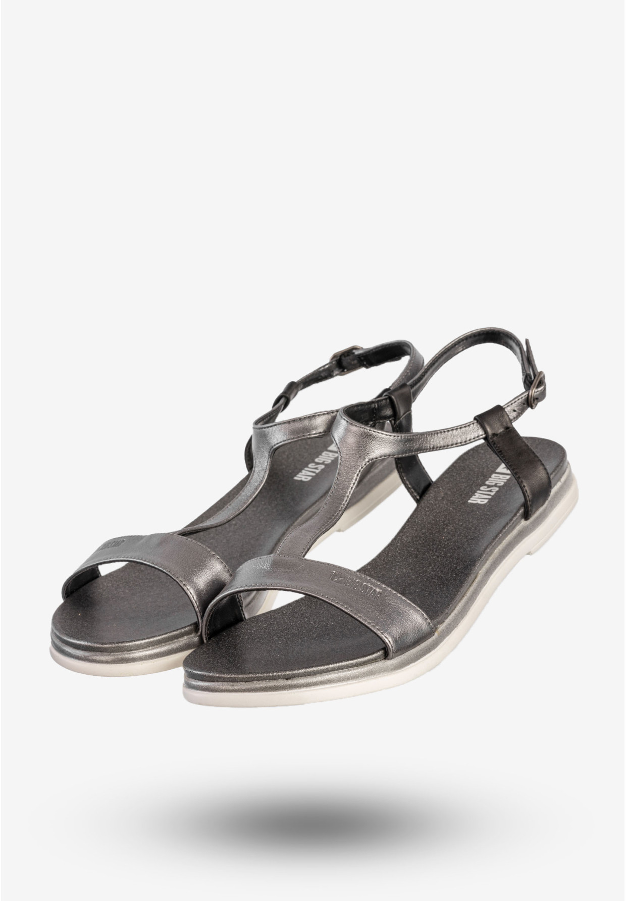 Sandały Damskie BIG STAR Ekoskóra Buty Na Wiosnę Lato Metaliczne DD274A003