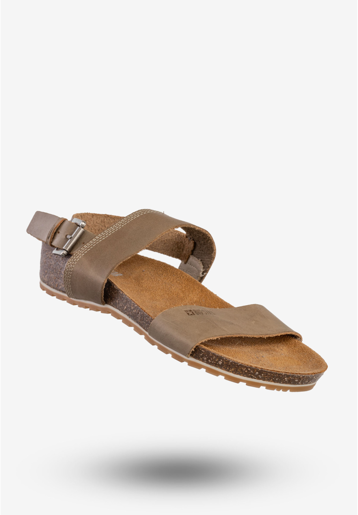 Sandały Damskie BIG STAR Skórzane Buty Wygodne Szare DD274A014