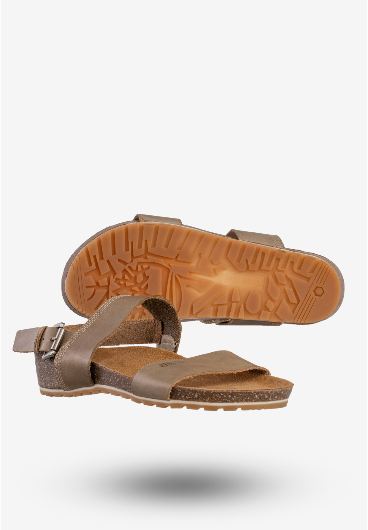 Sandały Damskie BIG STAR Skórzane Buty Wygodne Szare DD274A014