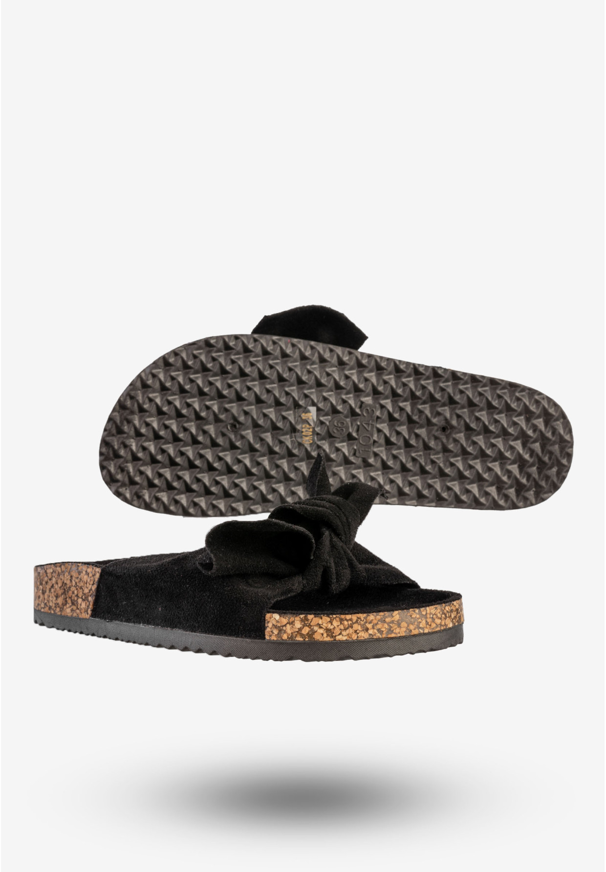 Klapki Damskie Z Kokardą Stylowe Buty Na Lato Czarne Seastar CK02P