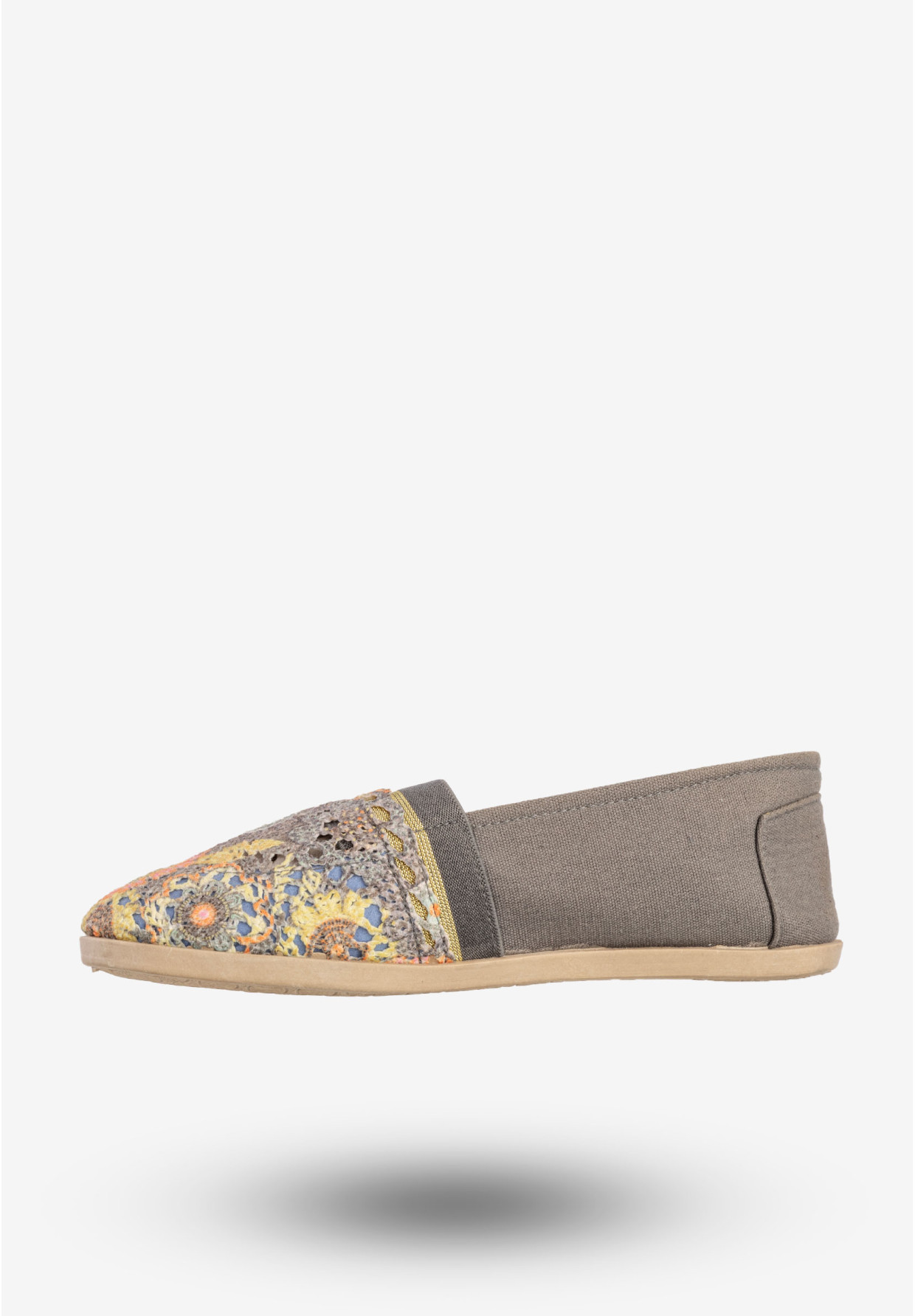 Espadryle Damskie Półbuty Materiałowe Lekkie Szare NEWS 02TX74739
