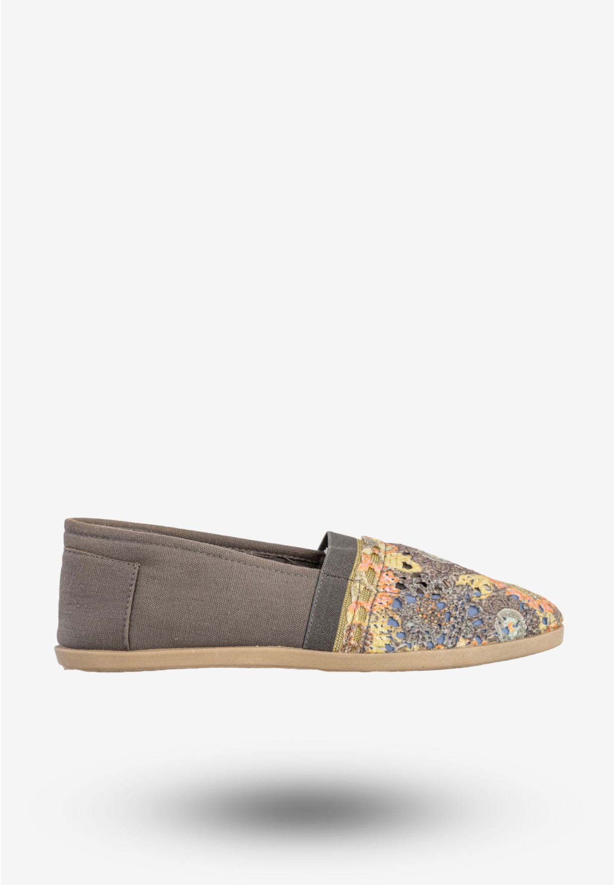 Espadryle Damskie Półbuty Materiałowe Lekkie Szare NEWS 02TX74739