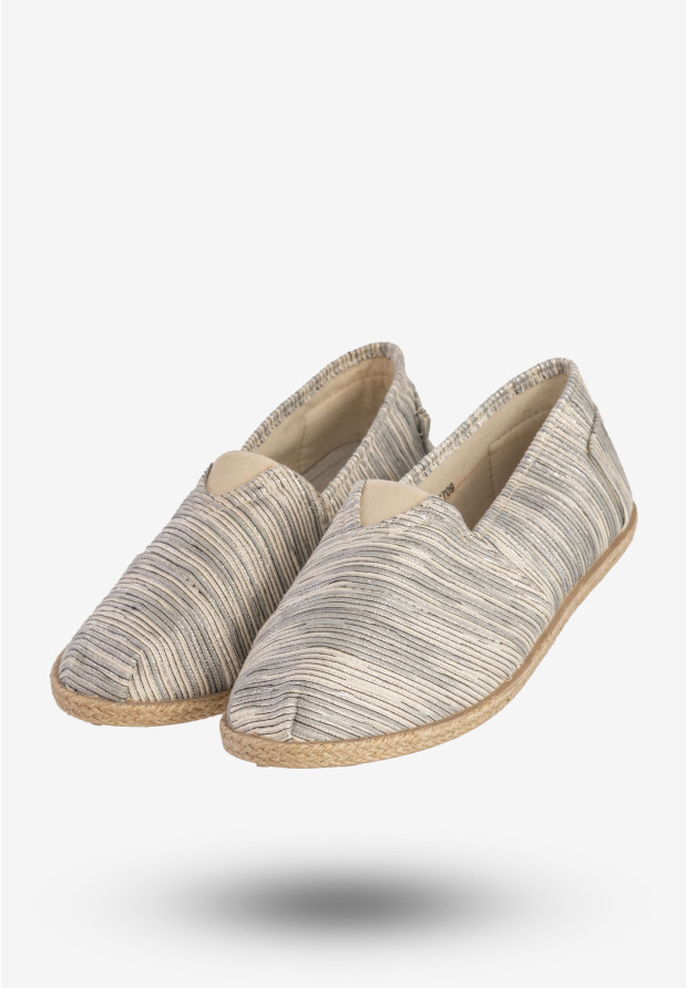 Espadryle Damskie Prążkowane Lekkie Buty Szare N.E.W.S. 02TX76709