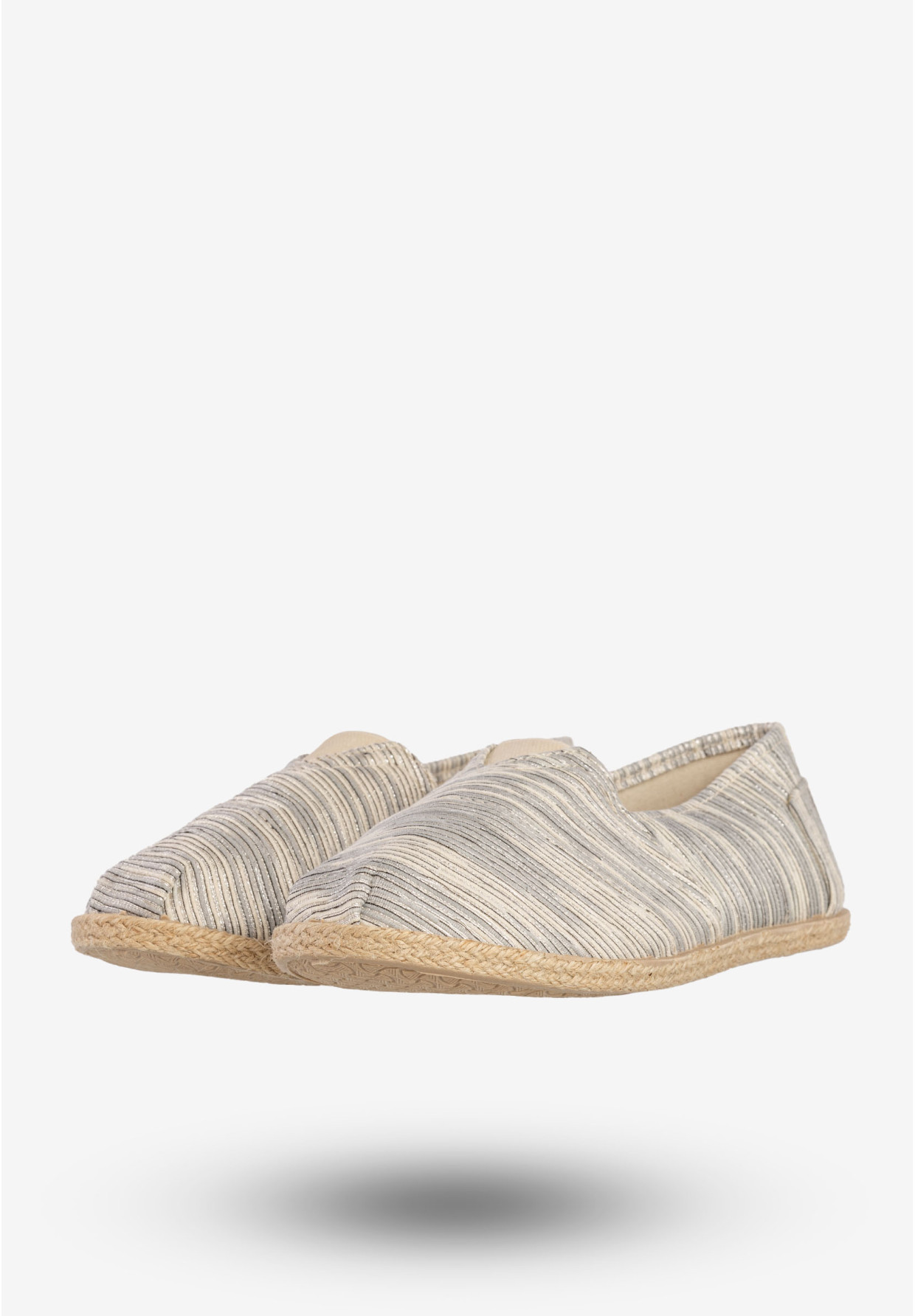 Espadryle Damskie Prążkowane Lekkie Buty Szare N.E.W.S. 02TX76709