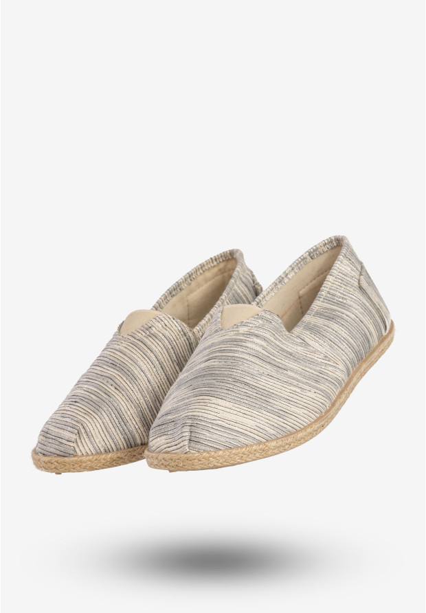 Espadryle Damskie Prążkowane Lekkie Buty Szare N.E.W.S. 02TX76709