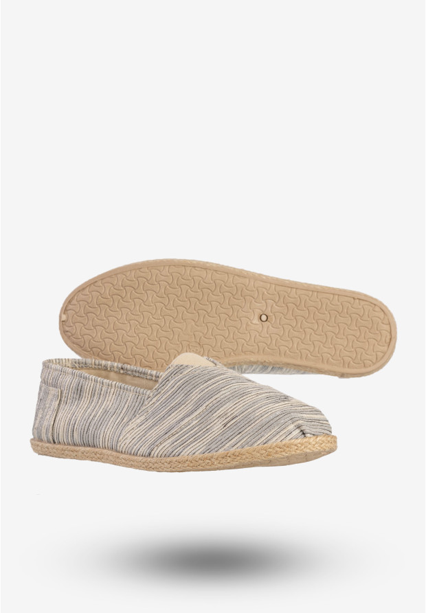 Espadryle Damskie Prążkowane Lekkie Buty Szare N.E.W.S. 02TX76709