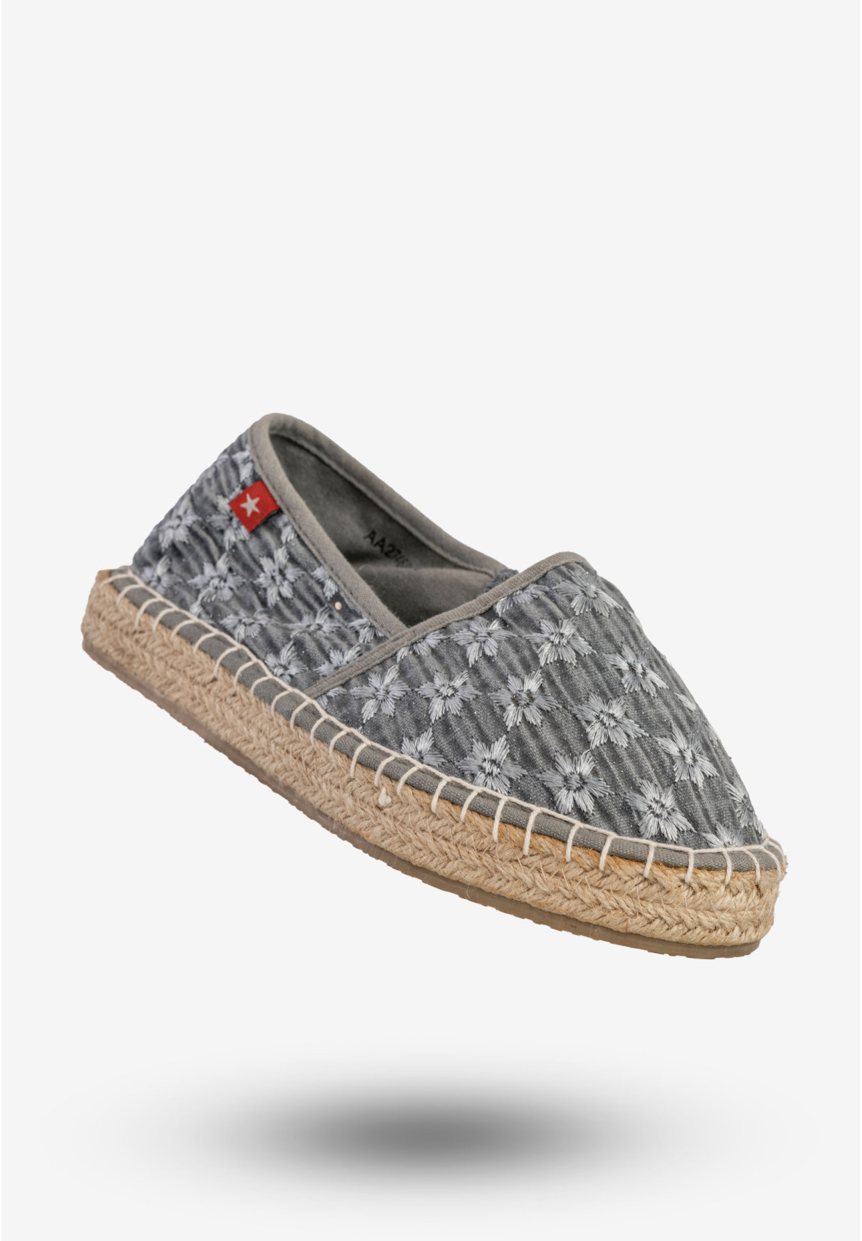 Espadryle Damskie BIG STAR Wsuwane Buty Kwiatowy Wzór Niebieskie AA274682