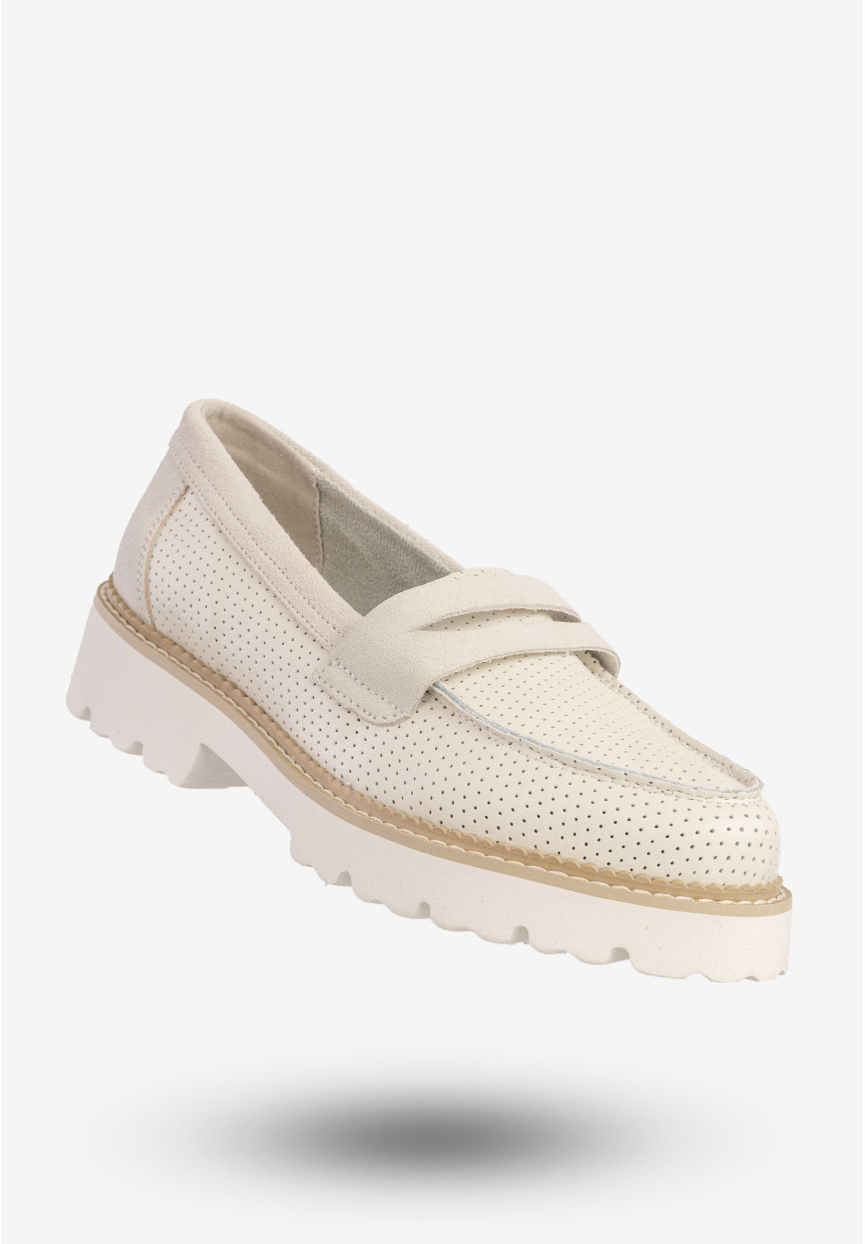 Mokasyny Damskie Skórzane Eleganckie Buty Półbuty Białe Filippo DP6090/24WH