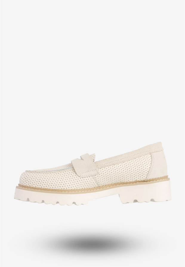Mokasyny Damskie Skórzane Eleganckie Buty Półbuty Białe Filippo DP6090/24WH