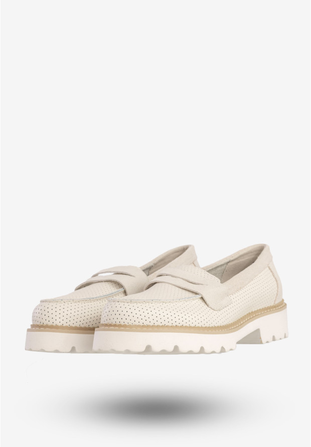 Mokasyny Damskie Skórzane Eleganckie Buty Półbuty Białe Filippo DP6090/24WH