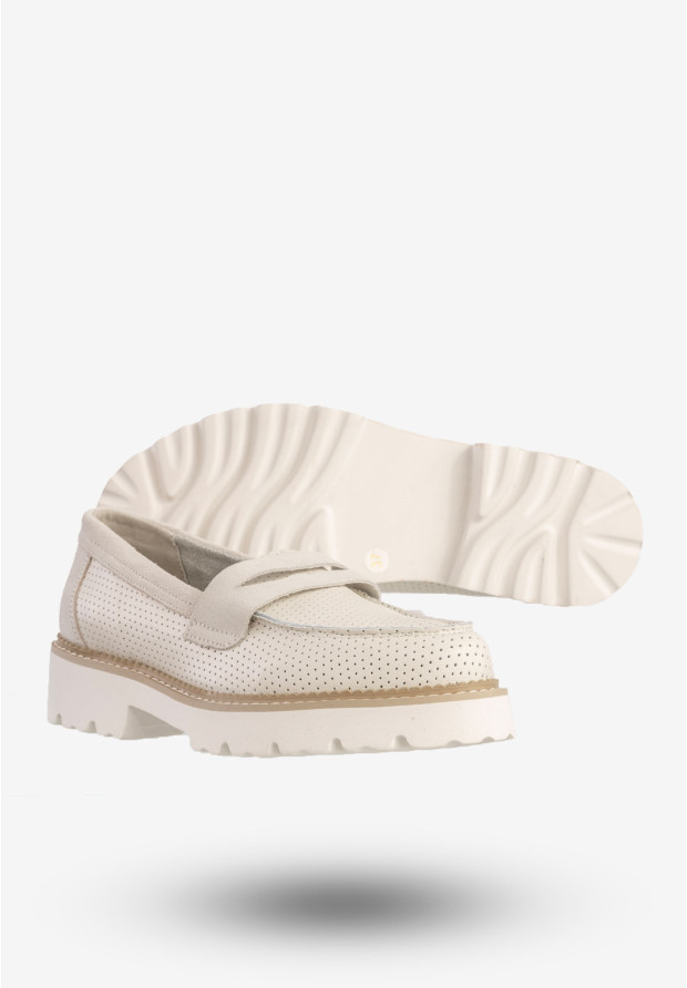 Mokasyny Damskie Skórzane Eleganckie Buty Półbuty Białe Filippo DP6090/24WH