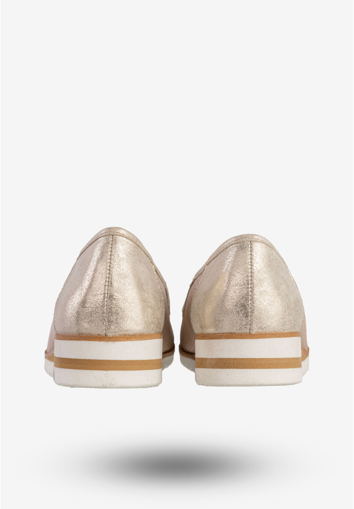 Baleriny Damskie Skórzane Buty Eleganckie Beżowe Zaranto D-307